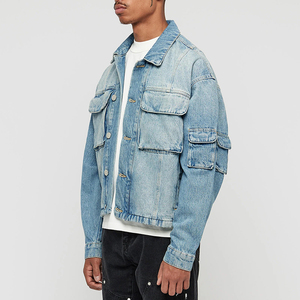 Vestes et manteaux en denim tissé 100% coton pour hommes, personnalisation unisexe, style décontracté classique, écologique, coupe-vent, avec un style original - Product Image 3