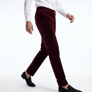 <b>Men's</b> <b>Velvet</b> Formal High Waist Straight Evening <b>Trousers</b> Smart Casual Occasion OEM ODM Wholesale Factory Private Label - Product Image 1