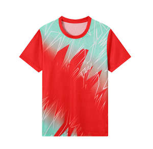 T-shirt pour homme en polyester 100%, col en V, design sublimation, prix bas, manches courtes, soldes d'été - Product Image 5