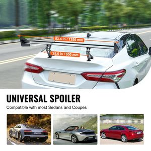 Alettone GT Universale da 53,1 Pollici, Spoiler Auto a Doppio Livello Regolabile, Leggero in Alluminio, Ispirato alle Corse - Product Image 5