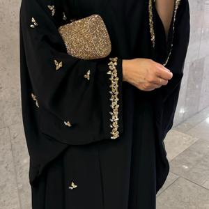 Abaya Profesional Azul Marino Oscuro para Mujer, Corte Entallado, Vestido Islámico Modesto, Ropa de Noche de Lujo, Estilo Dubái, Vestido Azul Medianoche - Product Image 3