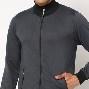 Ensemble de survêtement gris pour homme, col roulé, manches longues, sportif, séchage rapide, vêtements d'automne, coupe régulière, poches latérales - Product Image 6
