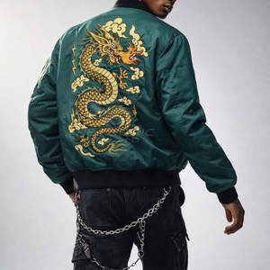 Chaqueta Sukajan Urbana con Bordado Elegante y Tela Satinada Suave, Estilo Moderno para Atuendo Diario - Product Image 6