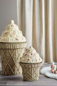 Nouveau design, panier de rangement moderne en jonc de mer en forme de fruit, écologique, avec nœud, tressé à la main, organisateur de maison, vente en gros au Vietnam - Product Image 4