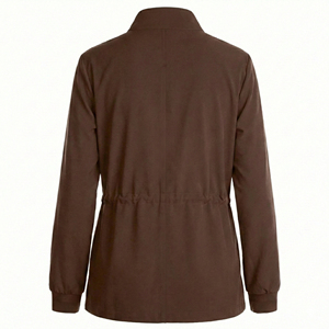 Wholesale Price Professional Scrub Jacket Cinch Waist <b>Mock</b> <b>Neck</b> plus Ribbed Cuffs Customizable Medical Uniforms Scrub Jackets - Product Image 3