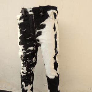 กางเกงหนังวัวแท้คุณภาพสูงสำหรับผู้ชาย ปี 2026 สไตล์สตรีทแวร์ลำลอง แต่งขนวัวแท้ พรีเมียม ทันสมัย - Product Image 4