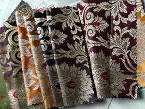 Brocado floral banarasi, brocado jacquard floral, brocado banarasi zari, kinkhwab - Product Image 3