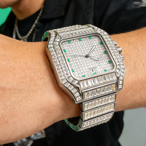Reloj de Diamantes de Lujo para Hombre, Estilo Hip Hop, Brillante, con Incrustaciones de Diamantes, Reloj de Pulsera de Moda con Esfera Cuadrada, Relojes de Cuarzo, Reloj Impermeable - Product Image 6