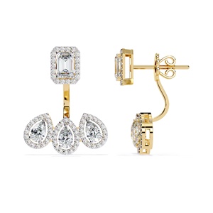 Unique Design 0.50 CT Each <b>Emerald</b> Cut Hoop <b>Earrings</b> 14K Solid <b>Gold</b> Fashion <b>Earrings</b> For Women Lab Grown Diamond Jewelry - Product Image 1