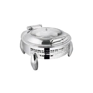 Plat à réchaud rond en acier inoxydable avec couvercle massif, découpe laser et pieds diamantés, capacité : 6 litres - Product Image 3