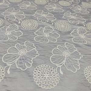 Embroidery Fabric Coding Lace Fabric Organza Fabric Net Fabric For Borer Broderie Abaya Kaftan Garment Manufacturing Exports - Product Image 5