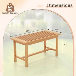 Tavolino da caffè da patio rettangolare da 36 pollici con piano a doghe per esterni - Product Image 5
