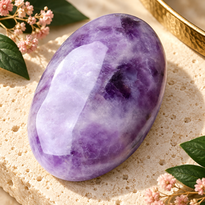 Amethyst <b>Crystal</b> Palm Stone Polished Oval Worry Stone <b>for</b> Feng Shui Healing Anti-Anxiety Relief Home Decor <b>Gift</b> - Product Image 5