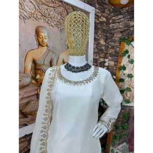 Ensemble élégant pour femme, haut de soirée magnifique avec pantalon et dupatta - Product Image 6