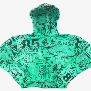Conjunto Deportivo de Sudadera con Capucha y Pantalones Deportivos Estampados en Verde - Product Image 2