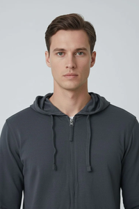 '' SOSH 4 <b>Hoodie</b> '' Cut Label Men's <b>Lightweight</b> Basic Zipper <b>Hoodie</b> - Product Image 3