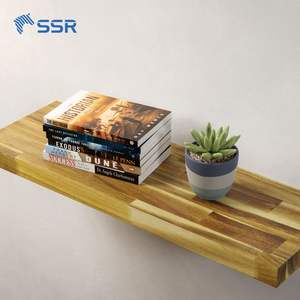 Estantes Flotantes Modernos de Madera Maciza de Hevea con Conexión de Dedos para Decoración del Hogar - Estante de Almacenamiento Decorativo Duradero de Madera de Caucho - Product Image 5