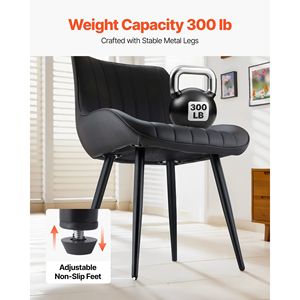 Set di 4 Sedie Laterali Moderne Imbottite in Tessuto per Sala da Pranzo, Sedie Salvaspazio per Tavolo da Cucina - Product Image 3