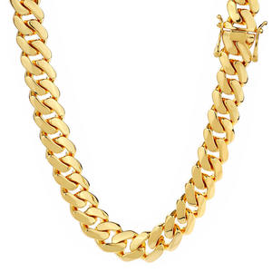 Gold Plated Cuban Link Chain Necklace Miami <b>Choker</b> Thick Link Neckwear for Men Unisex Party <b>Silver</b> Jewelry - Product Image 5
