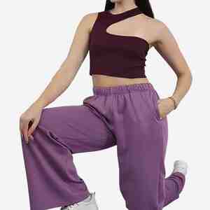 New Personality Street Women's Clothing <b>One</b> Shoulder Cutout Tank <b>Top</b> Spring And Summer Hollow Out Ribbed 100% Cotton Tank <b>Tops</b> - Product Image 4