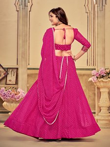ชุดเลเฮนกา NAVRATRI CHANIYA CHOLI COLLECTION ผ้าเย็บสำเร็จพร้อมใส่ ผ้าจอร์เจตต์ งานปัก งานพิมพ์ลาย ความยาว 42 นิ้ว รอบเอว - Product Image 2