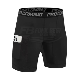 Men's <b>Compression</b> Shorts Pocket Drawstring Closure Knitted Fabric Print Design Quick Dry Sports <b>Underwear</b> Workout Yoga Briefs - Product Image 1