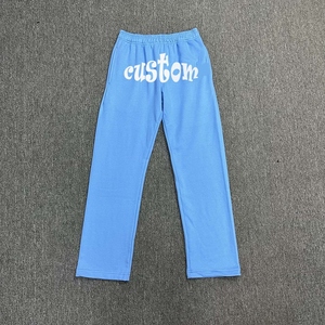 <b>Wholesale</b> Cotton Elastic Waist Embroidery <b>Sweatpants</b> Custom Oversized Pants French Terry Print Solid Color <b>Flare</b> <b>Sweatpants</b> Men - Product Image 4