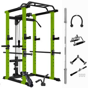 Home <b>Adjustable</b> 1000Lbs Capacity Power Cage Multi-Function Station Pullup Squat Fitness <b>Barbell</b> Gym Rack Comprehensive Home Gym - Product Image 1