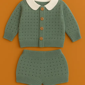 Ensemble cadeau de vêtements pour bébé, tenue en tricot doux pour nourrisson, vêtements chauds pour l'hiver, tissu confortable, production avec marquage personnalisé - Product Image 1