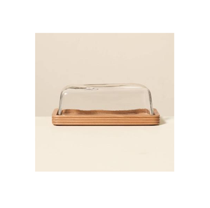 Boîte à beurre en bois rectangulaire avec couvercle en acrylique, produit de qualité supérieure, logo personnalisé accepté, boîte à beurre en bois - Product Image 1