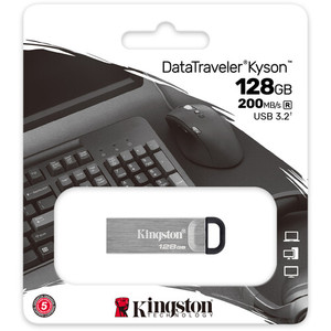 Kingston DTKN/128 Go x 10 pack - DataTraveler Kyson 32 Go USB 3.2 Clé USB en métal Vitesses USB en métal jusqu'à 200 Mo/s Nouveau - Product Image 6