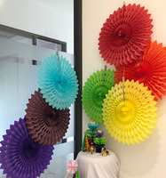 Éventail décoratif en papier de soie flocon de neige pour événements et fêtes, 26 pouces (66 cm) de diamètre, imprimé offset 4 couleurs, Taiwan CE-3003, 1 pièce