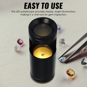 Portable 93mm Length LED Gemstone Polariscope, Dual Lens with <b>28mm</b> Diameter, Built-in LED Light for Jeweler, Gemologist Tool - Product Image 2