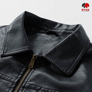 Chaqueta de Cuero Personalizada Ryan Pro Gear para Hombre, Tejido Cómodo y Transpirable con Logotipo Personalizado, Cuello Camisero - Product Image 2