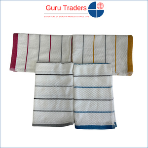 Unbeatable Quality Horizontal Stripes White Popcorn Polycotton Material Multipurpose Kitchen <b>Towel</b> for Genuine Bulk Purchasers - Product Image 6