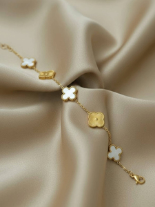 กำไลไอวอรี่โคลเวอร์ _ กำไลทองคำป้องกันการหมองสำหรับผู้หญิง - Product Image 1