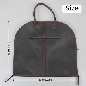 Premium Luxury <b>Leather</b> Suit Carrier Handmade Heavy-Duty Garment Bag Zipper Casual Simple Business Travel Luggage - Product Image 4
