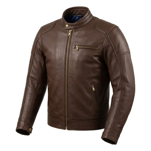 Chaqueta de Cuero con Logotipo Personalizado para Hombre, Chaqueta de Cuero PU de Lujo, Chaqueta de Motero Urbana, Chaqueta de Cuero de Manga Larga, Transpirable y Cómoda - Product Image 4