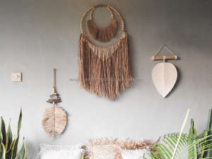 Lampes murales en raphia japonaises, articles de décoration murale en résine naturelle, 20 pièces - Product Image 4