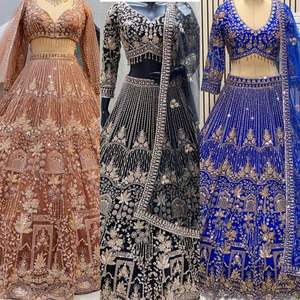 Elegante Lehenga Choli de Red Suave de Calidad Premium con Lentejuelas, Estilo Indio-Pakistaní, con Patta de Lona, Largo hasta el Suelo, para Bodas de Verano - Product Image 5