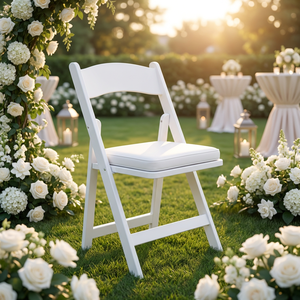 <span class=keywords><strong>เก้าอี้</strong></span>พลาสติก PP สีขาวแบบพับได้สำหรับงานแต่งงาน เบาะหุ้มไวนิล รับน้ำหนักได้ 800 ปอนด์ เหมาะสำหรับงานพิธีกลางแจ้ง งานเลี้ยงต้อนรับ และงานอีเว้นท์ต่างๆ - Product Image 2