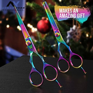 Juego de Tijeras de Peluquería de Acero Inoxidable Multipulido de 5.5 Pulgadas con Diseño Ergonómico, Agarre Cómodo y Cuchillas de Precisión - Product Image 2