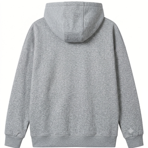 Sweat-shirt à capuche unisexe gris, coupe ample, couleur unie, longueur normale, tricoté, pour l'automne - Product Image 3