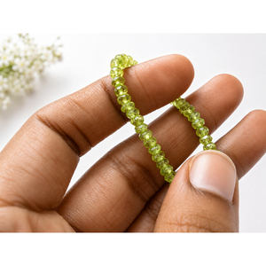 Cuentas Sueltas de Peridoto Natural Facetadas en Forma de Rondelle Verde de 4mm para la Creación de Joyería DIY Shree Ambikanath Silver SAS-Peridot-001 - Product Image 2