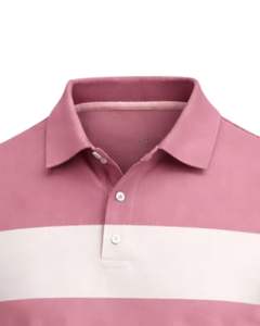 Camiseta Polo de Algodón para Hombre, Rayas Rosa y Borgoña, Corte Clásico, Manga Corta, Ropa Casual de Verano, Fabricante OEM, Suministro al por Mayor - Product Image 4