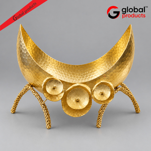 Tazón para servir dulces, frutos secos y caramelos, de metal dorado, con diseño de luna, estilo fabuloso, para decoración del hogar y hoteles. - Product Image 1