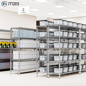 MZG Industrial No Tool Assembly <b>Wire</b> Shelving Heavy Duty High Capacity Metal <b>Wire</b> Storage <b>Shelves</b> Unit Rack - Product Image 2