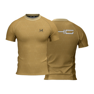 T-shirts pour hommes personnalisés à col rond, manches courtes, coupe ajustée légère, respirants, 100% polyester, extensibles dans quatre directions, écologiques - Product Image 6