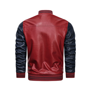 Blouson en cuir pour homme avec logo personnalisé, style décontracté automne-hiver, manches longues coupe-vent et imperméables, grandes tailles disponibles - Product Image 2