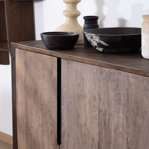 Vandana Crystal Haven-style 4-door <b>sideboard</b> in solid mango wood - Product Image 4